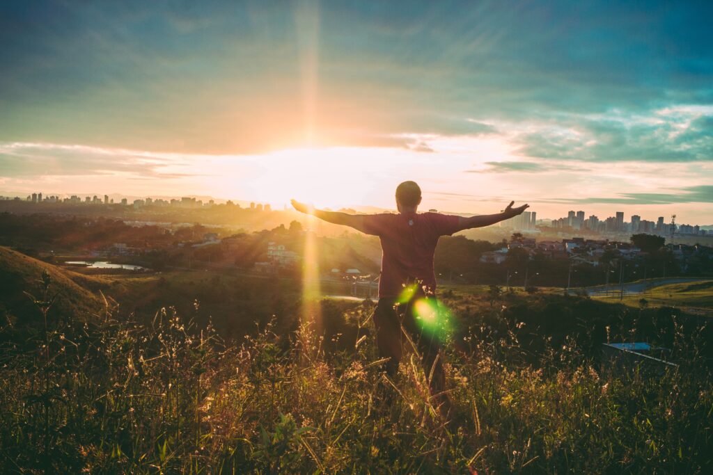 homme, soleil, paysage homme, soleil, paysage